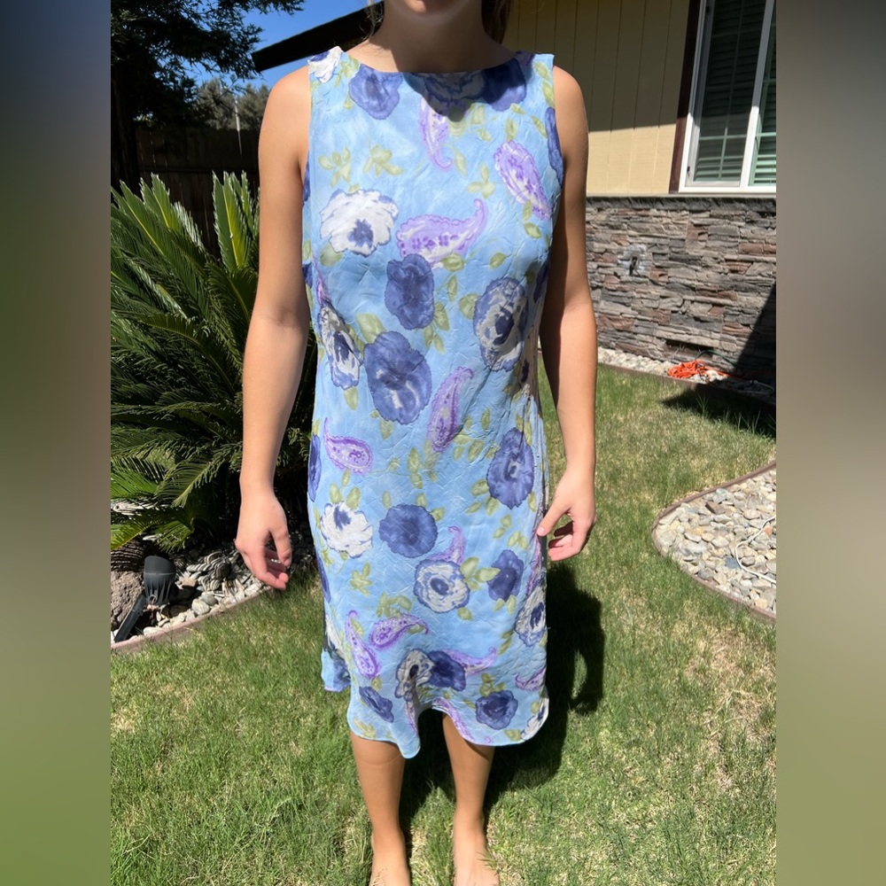 Vintage 1990s Chiffon Overlay Dress (Size 8)